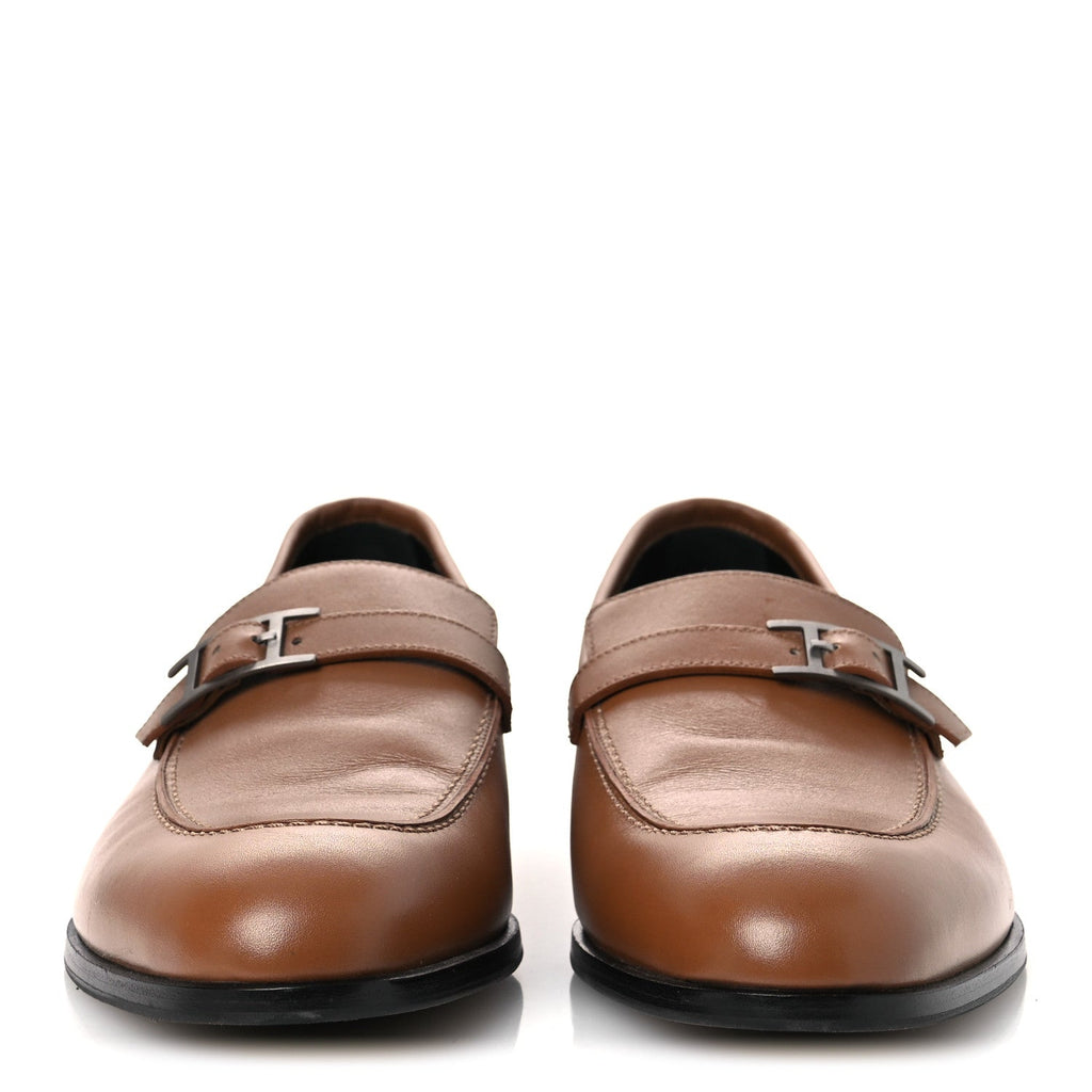 Calfskin Mens Monterey Loafers 41.5 Marron Teck