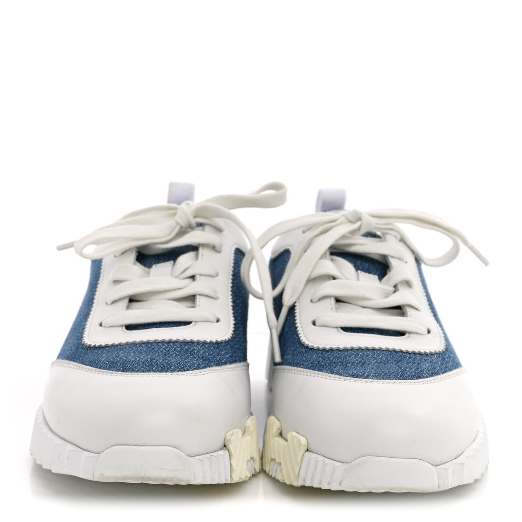 Denim Suede Goatskin Bouncing Sneakers 37.5 Bleu Clair White