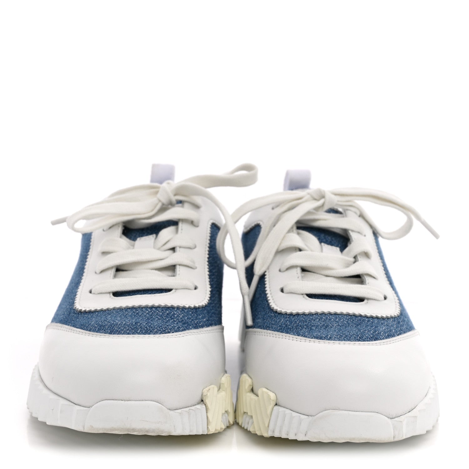Denim Suede Goatskin Bouncing Sneakers 37.5 Bleu Clair White