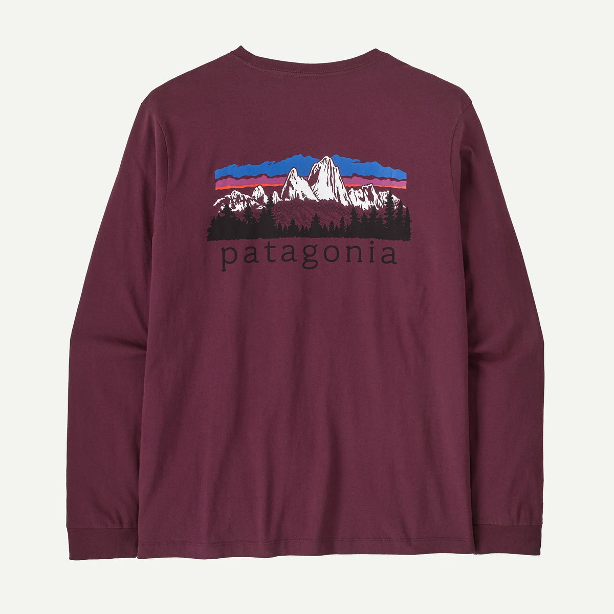Patagonia Long-Sleeved Fitz Roy Foothills T-Shirt - Men's - Recycled Cotton Graphic Tee