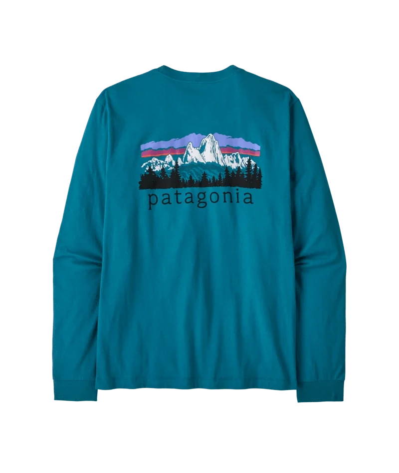 Patagonia Long-Sleeved Fitz Roy Foothills T-Shirt - Men's - Recycled Cotton Graphic Tee