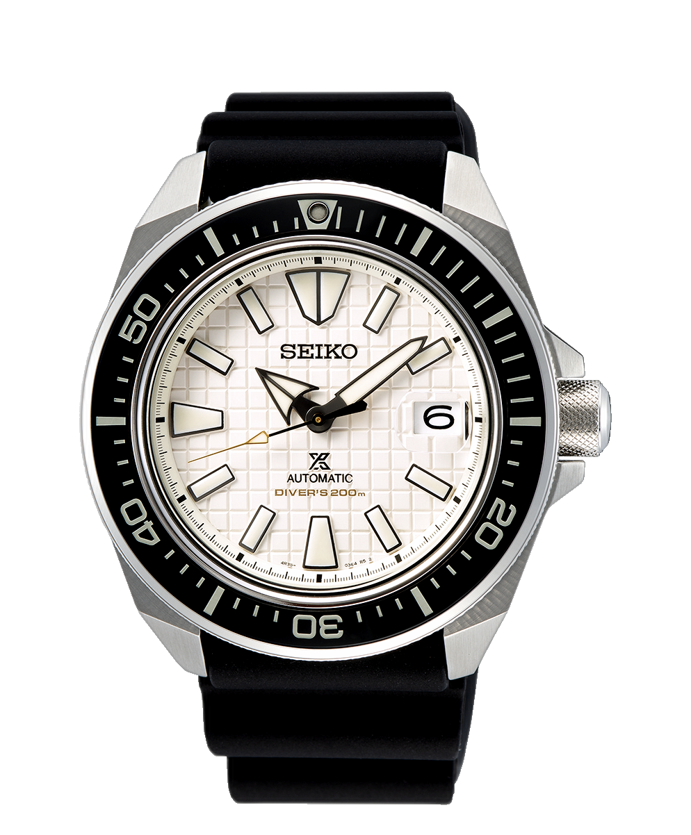Seiko Shogun Prospex Titanium Divers Automatic White Dial Black Rubber Strap Watch For Men - SPB191J1