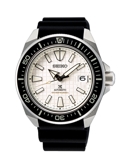 Seiko Shogun Prospex Titanium Divers Automatic White Dial Black Rubber Strap Watch For Men - SPB191J1
