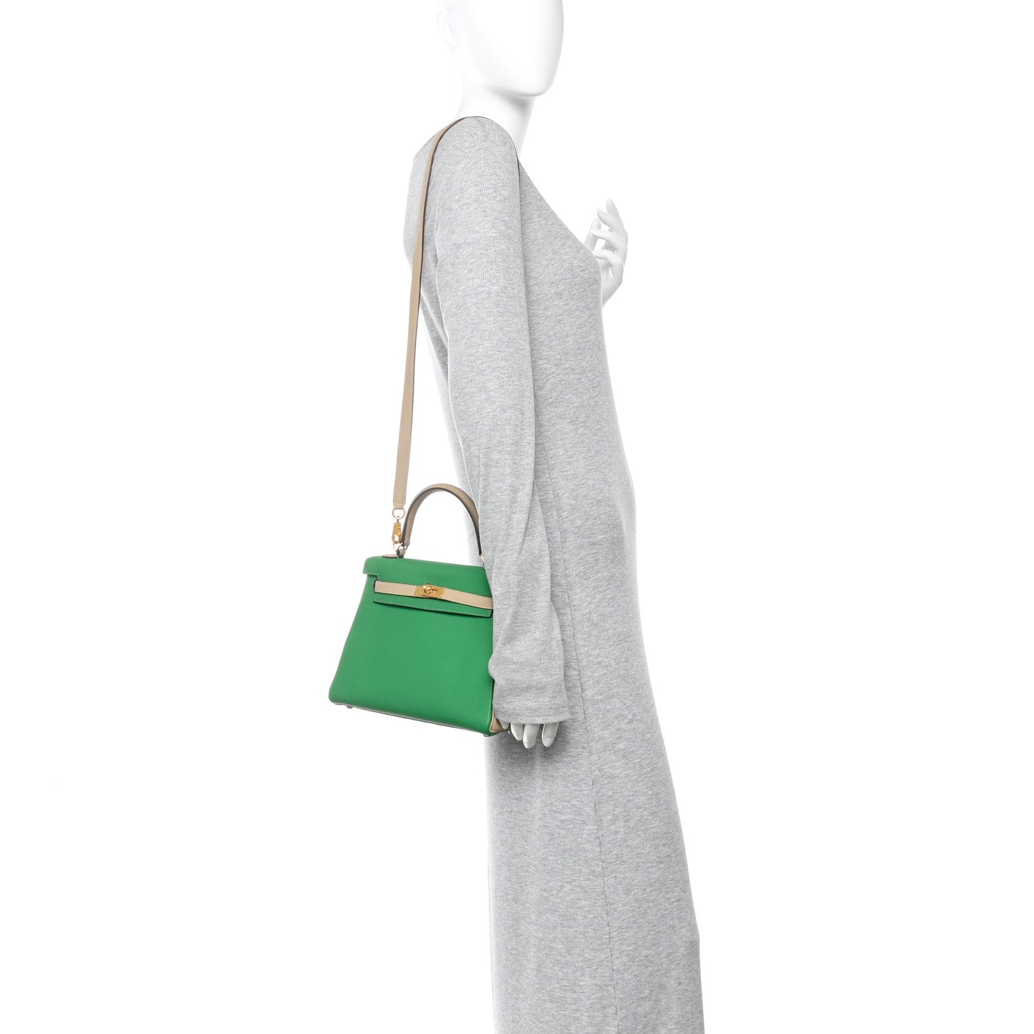 Togo Horseshoe Kelly Retourne 25 Bambou Trench