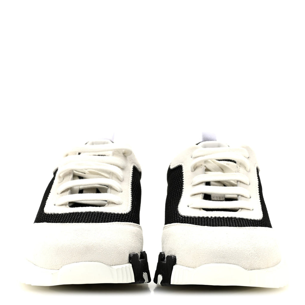 Air Mesh Suede Goatskin Bouncing Sneakers 37 Black Orange
