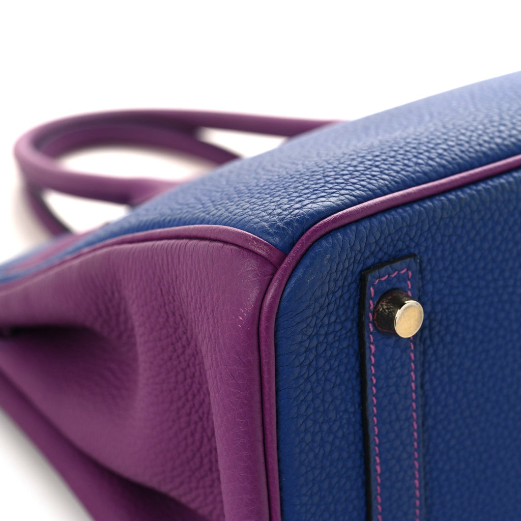 Togo Horseshoe Birkin 30 Blue Electrique Anemone