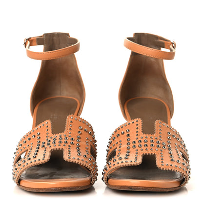 Calfskin Legend Wedge Sandals 38 Natural