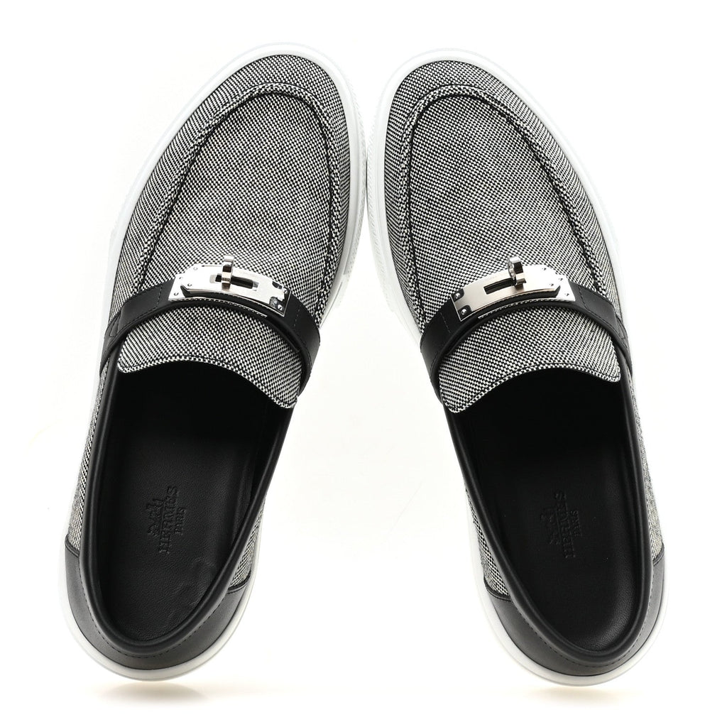 Toile De Coton Calfskin Game Slip On Sneakers 42.5 Prunoir Black