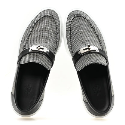Toile De Coton Calfskin Game Slip On Sneakers 42.5 Prunoir Black