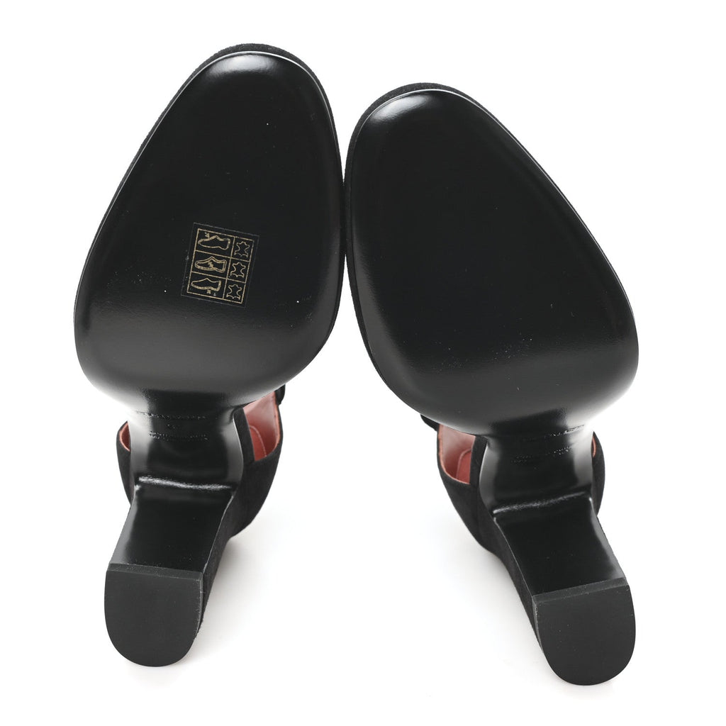 Suede Goatskin Baby 90 Pump 37 Black