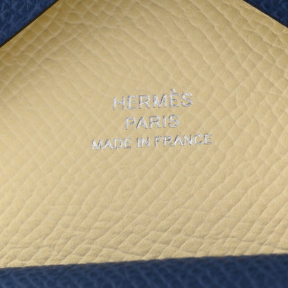 Epsom Verso Calvi Duo Card Case Bleu Tie Jaune Milton