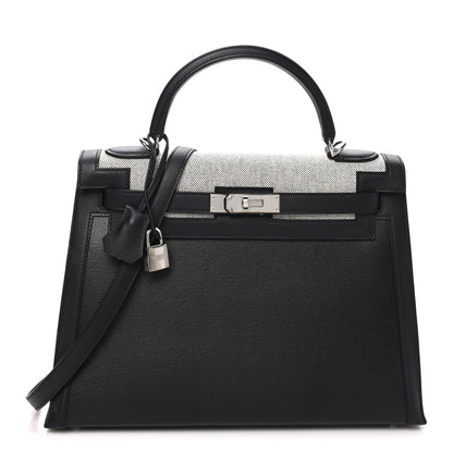 Berline Toile Swift Kelly Sellier 32 Black Ecru