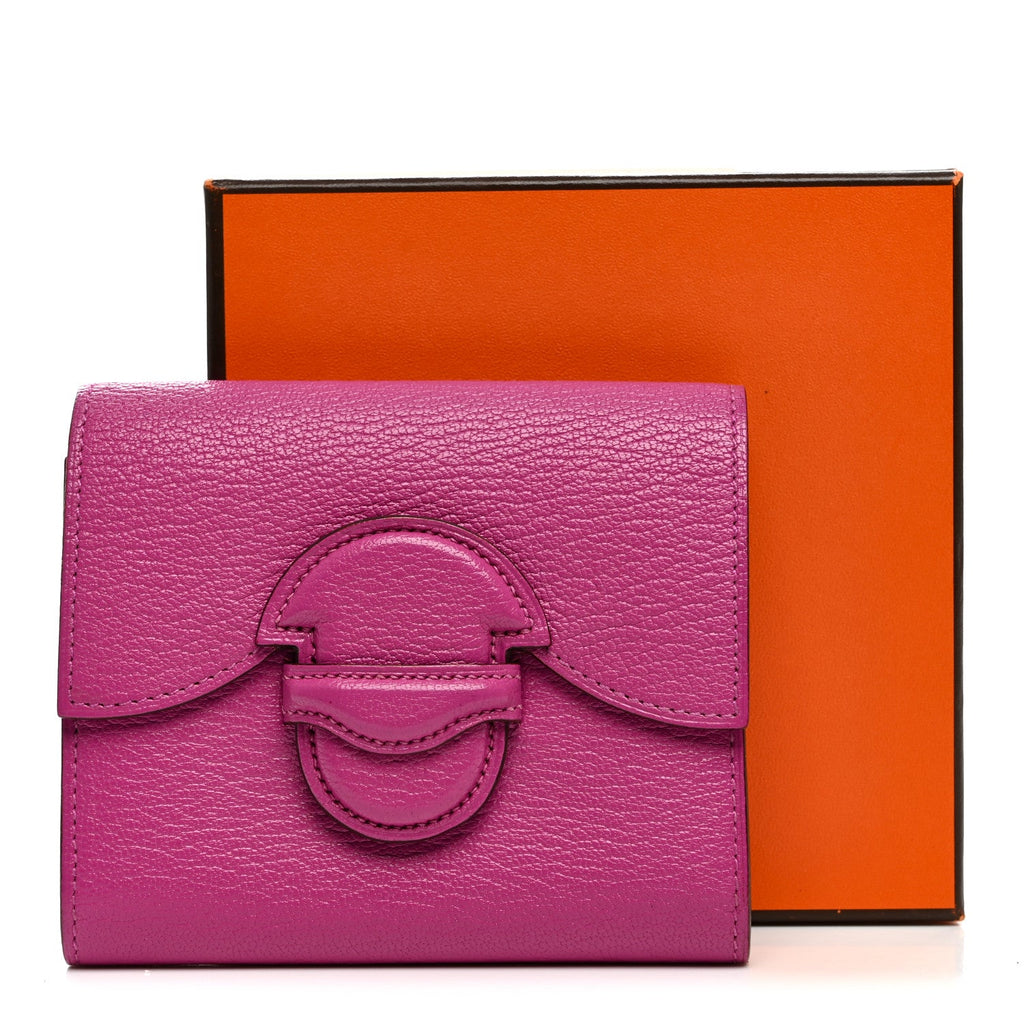 Chevre Mysore 1938 Wallet 19 Rose Pourpre