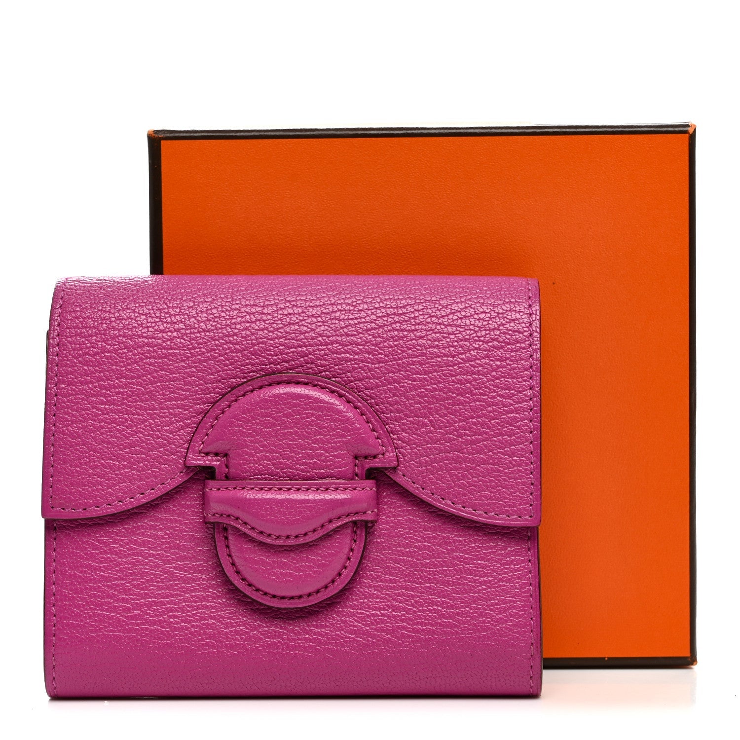 Chevre Mysore 1938 Wallet 19 Rose Pourpre
