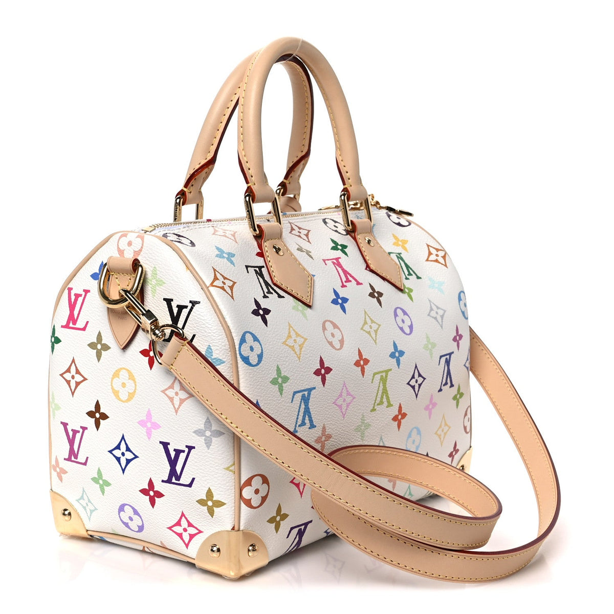 LV X TM Monogram Multicolor Speedy Bandouliere 25 White