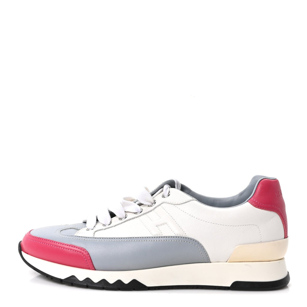 Calfskin Womens Trail Sneakers 38 Multicolore White