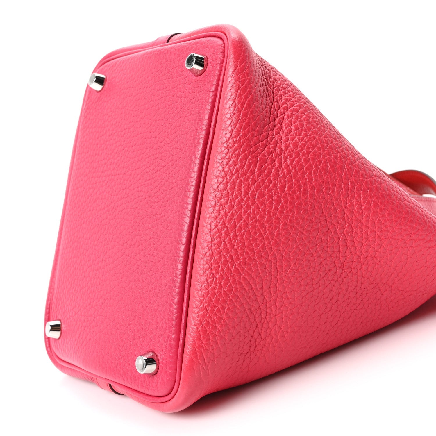 Taurillon Clemence Tri-Color Picotin Lock 18 PM Rose Extreme Rose Mexico Rouge De Coeur
