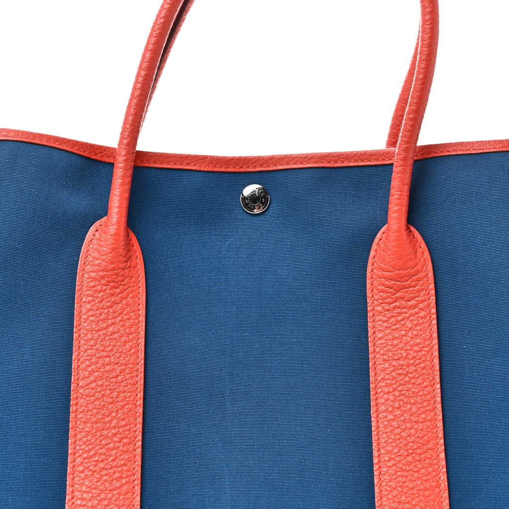 Toile Negonda Garden Party Tote 36 MM  Bleu Zanzibar Capucine