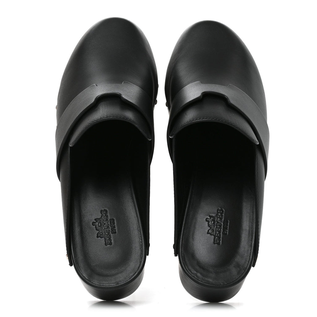 Calfskin Calya Mules 37 Black