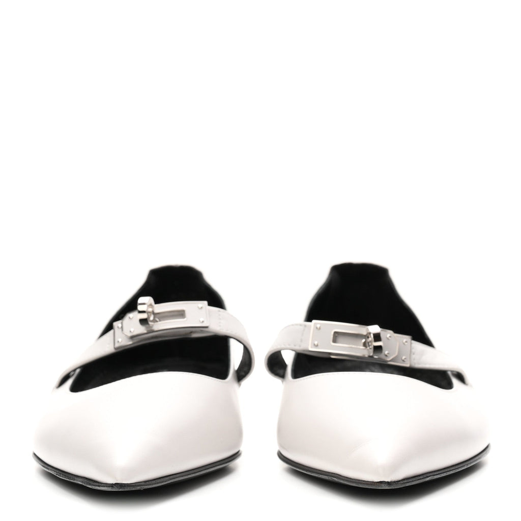 Calfskin Kelly Ballet Flat 38 Gris Clair