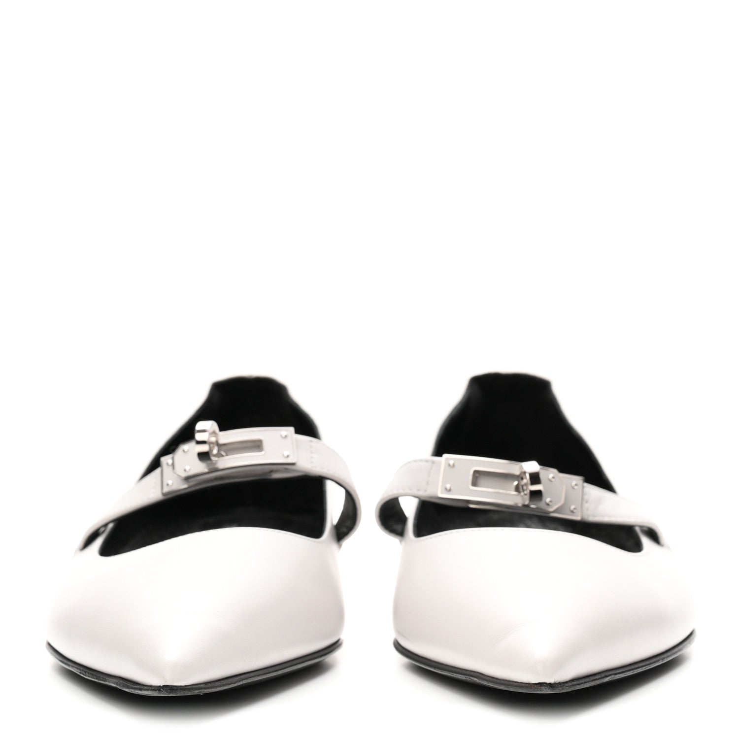 Calfskin Kelly Ballet Flat 38 Gris Clair