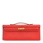 Epsom Kelly Cut Clutch Pochette Rose Jaipur