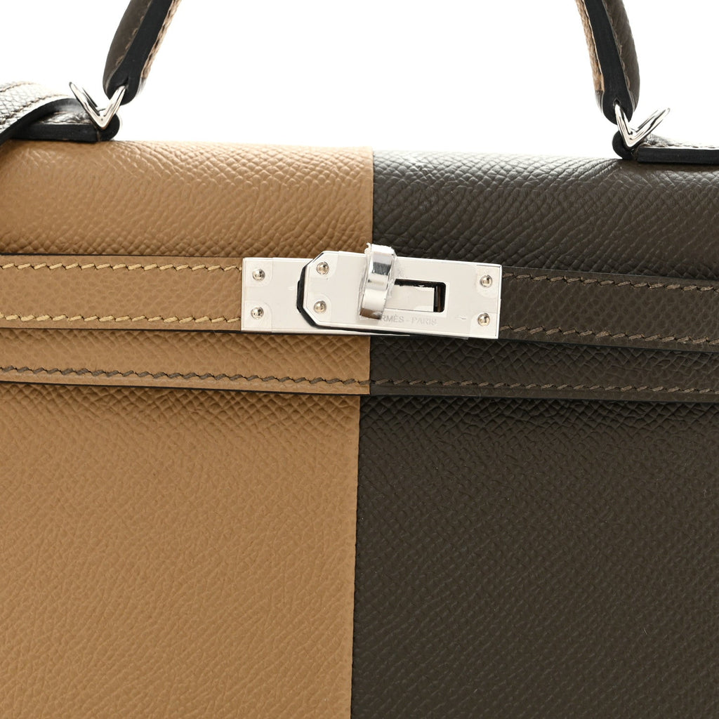 Epsom Casaque Mini Kelly Sellier 20 Vert Loden Dune Dark Bronze