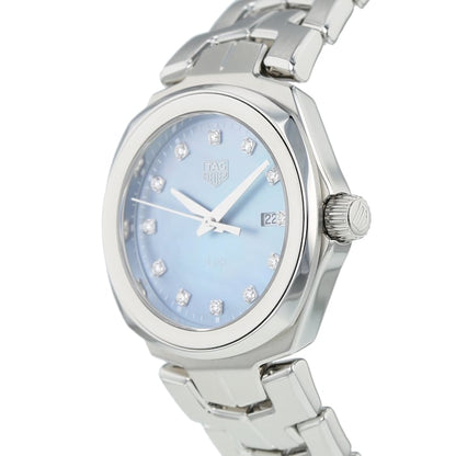 Tag Heuer Link Quartz Diamonds Blue Mother of Pearl Dial Silver Steel Strap Watch for Women - WBC1313.BA0600