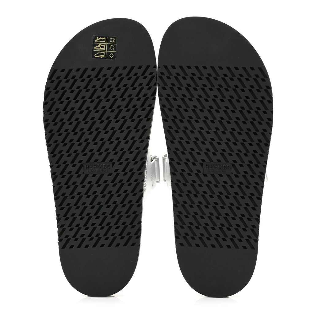 Metallic Goatskin Womens Chypre Sandals 40 Argent