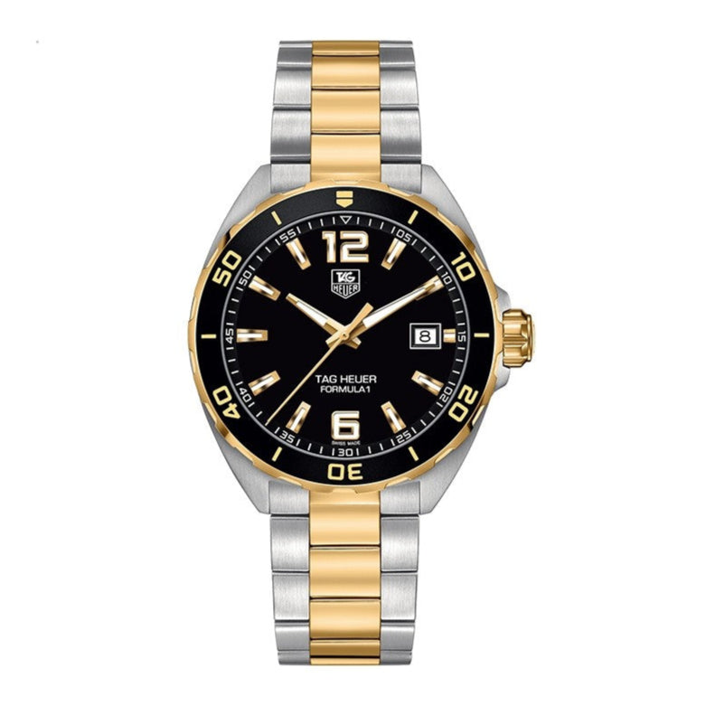 Tag Heuer Formula 1 Quartz Black Dial Two Tone Steel Strap Watch for Men - WAZ1121.BB0879