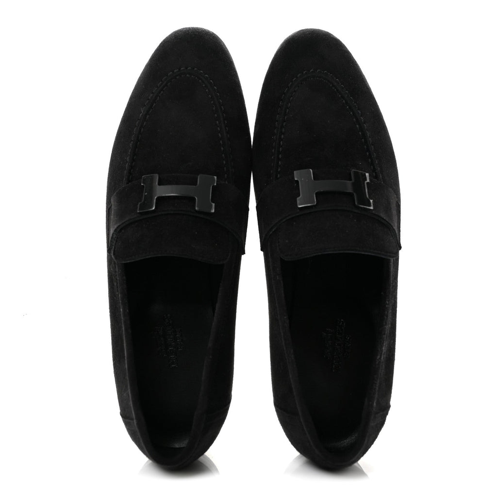 Suede Goatskin Paris Loafers 36 Black