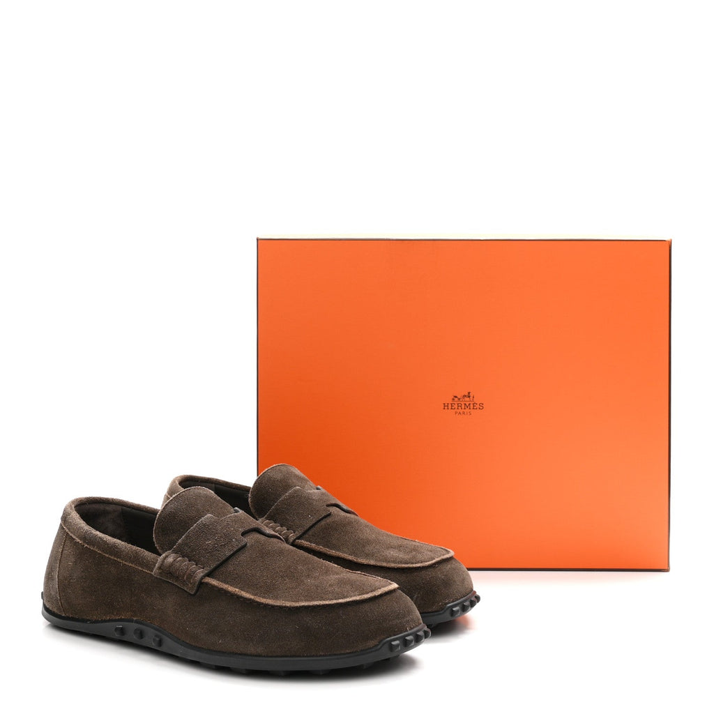 Suede Calfskin Mens Lazy Loafers 42 Ecorce