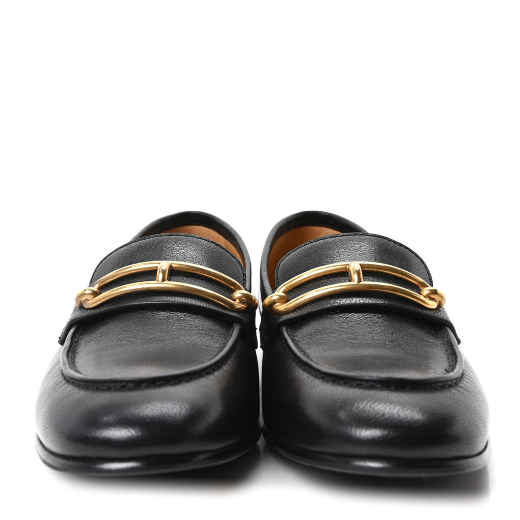 Calfskin Womens Colette Loafers 35 Black