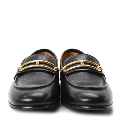 Calfskin Womens Colette Loafers 35 Black