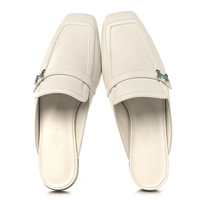 Calfskin Womens Groupie Mules White