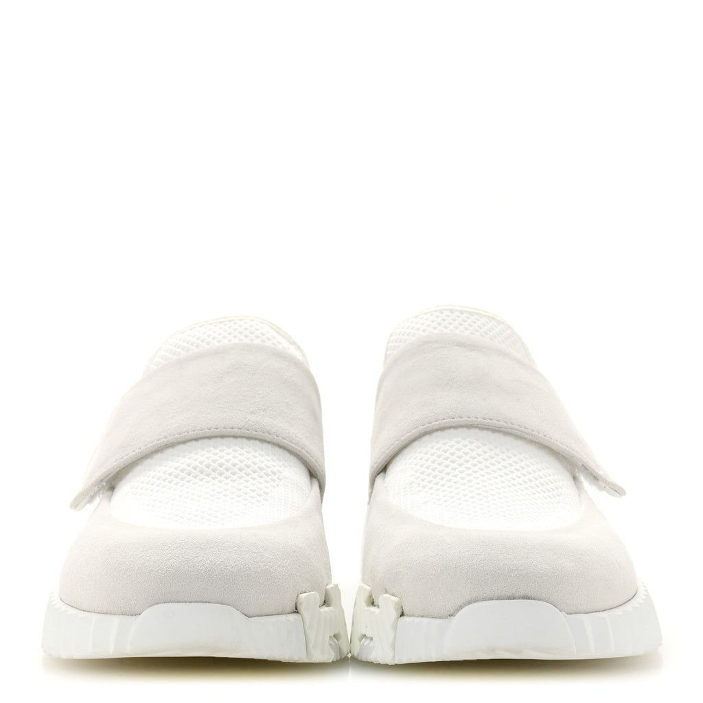Suede Goatskin Mesh Fabric H Sneakers 38 White