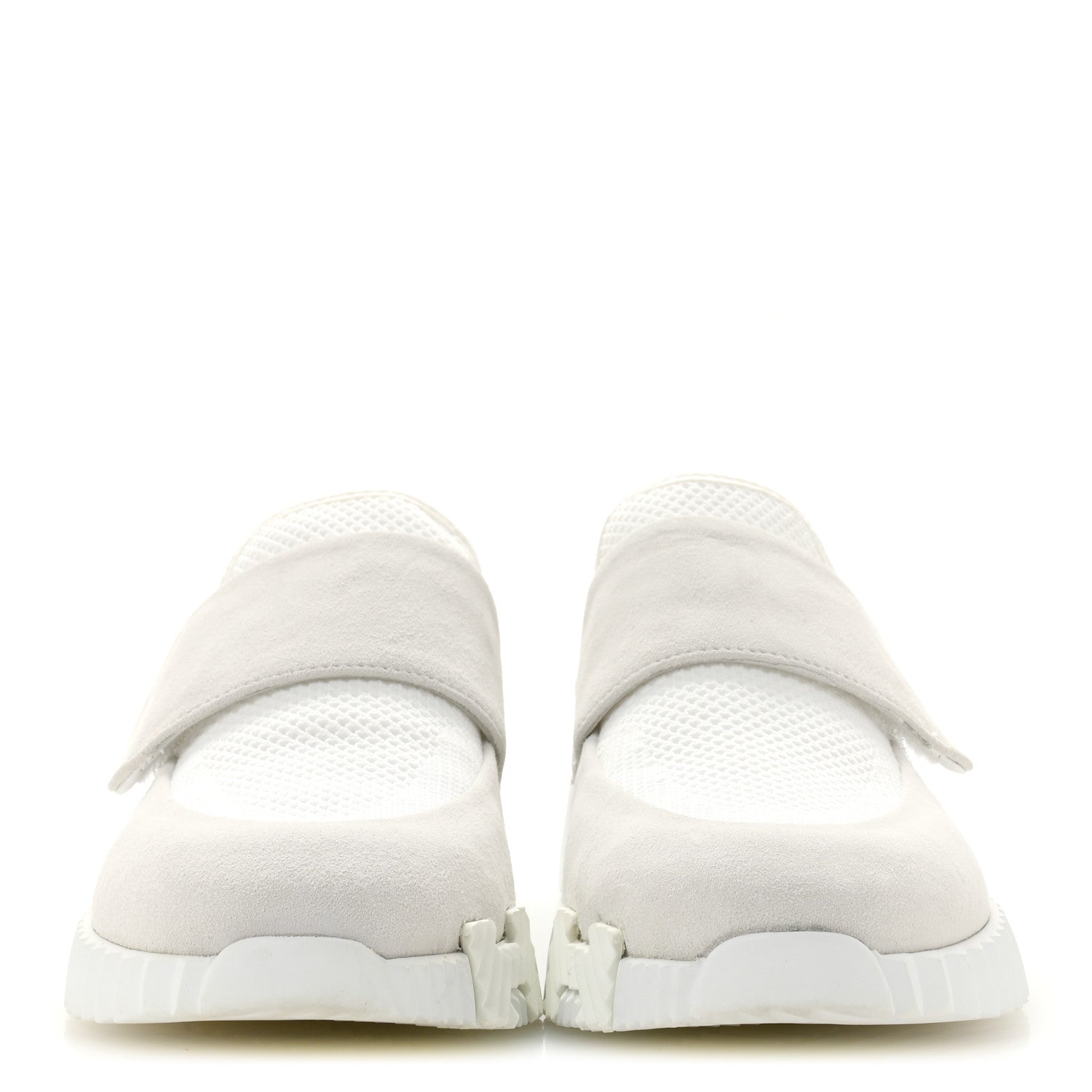 Suede Goatskin Mesh Fabric H Sneakers 38 White