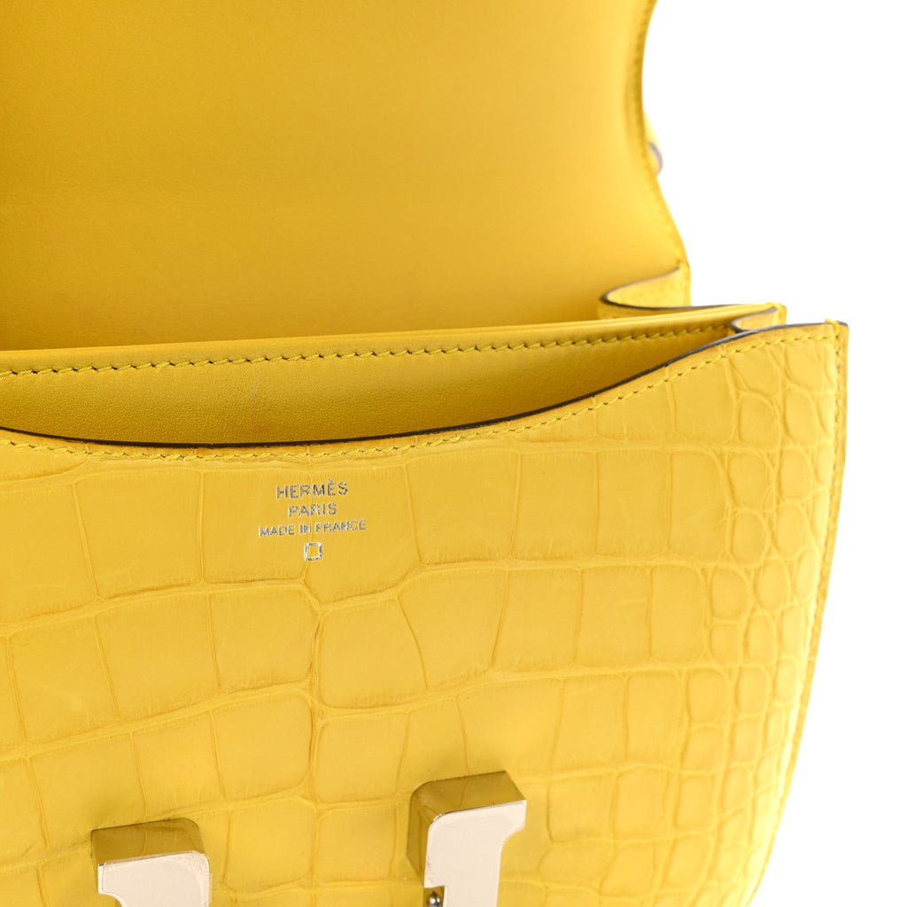 Matte Alligator Constance 18 Mimosa