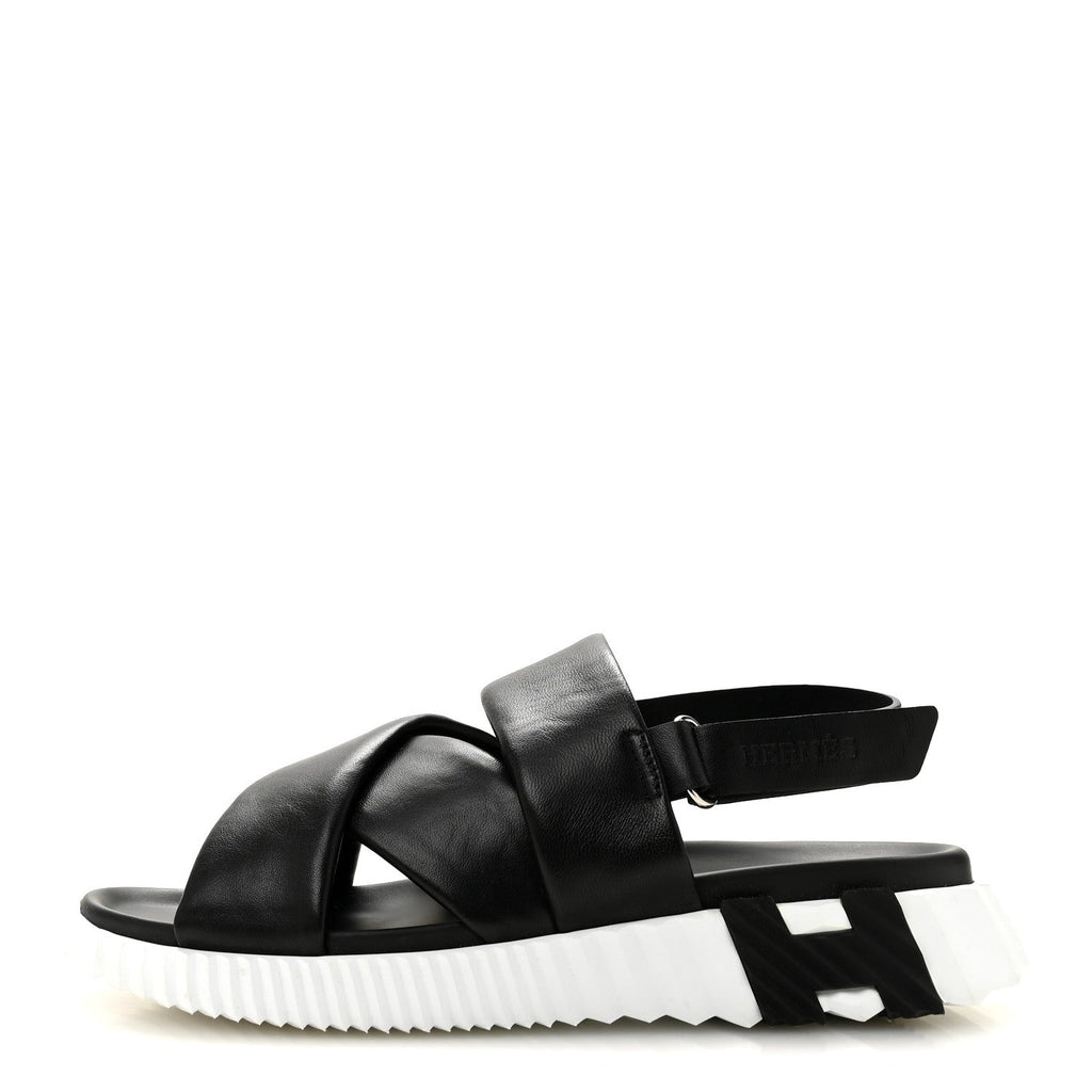 Calfskin Womens Electric Sandals 40 Black