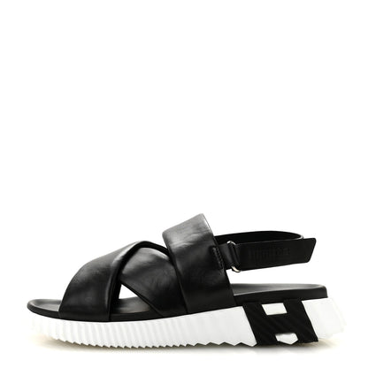 Calfskin Womens Electric Sandals 40 Black