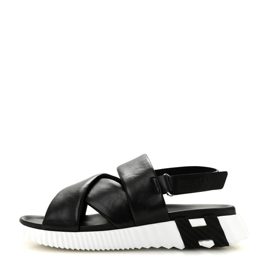 Calfskin Womens Electric Sandals 40 Black