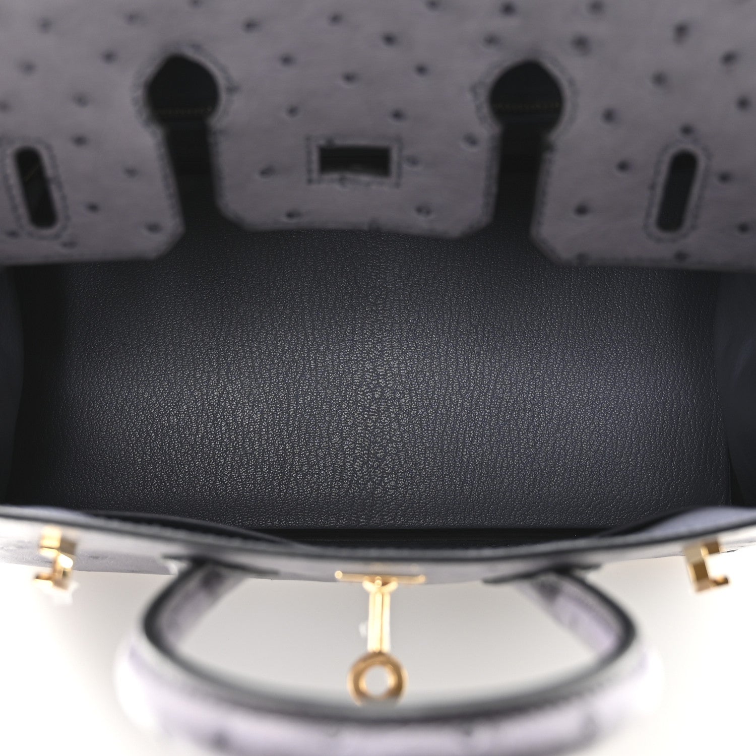 Ostrich Birkin 25 Gris Agate
