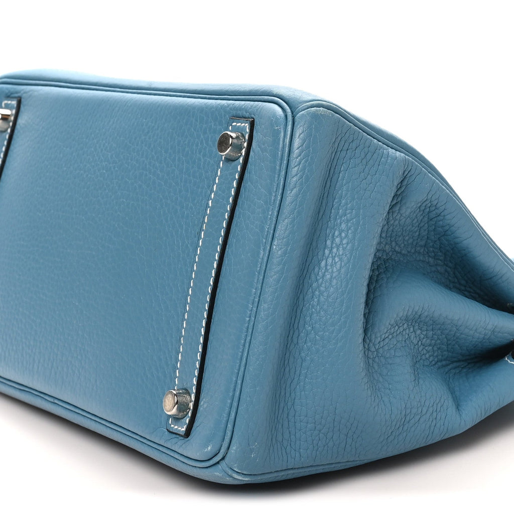 Taurillon Clemence Birkin 30 Blue Jean