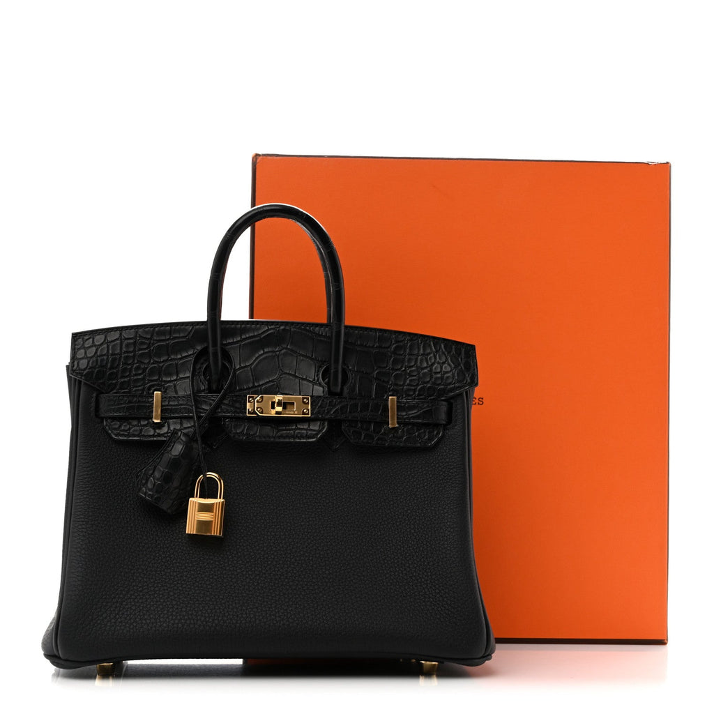 Togo Matte Alligator Birkin Touch 25 Black