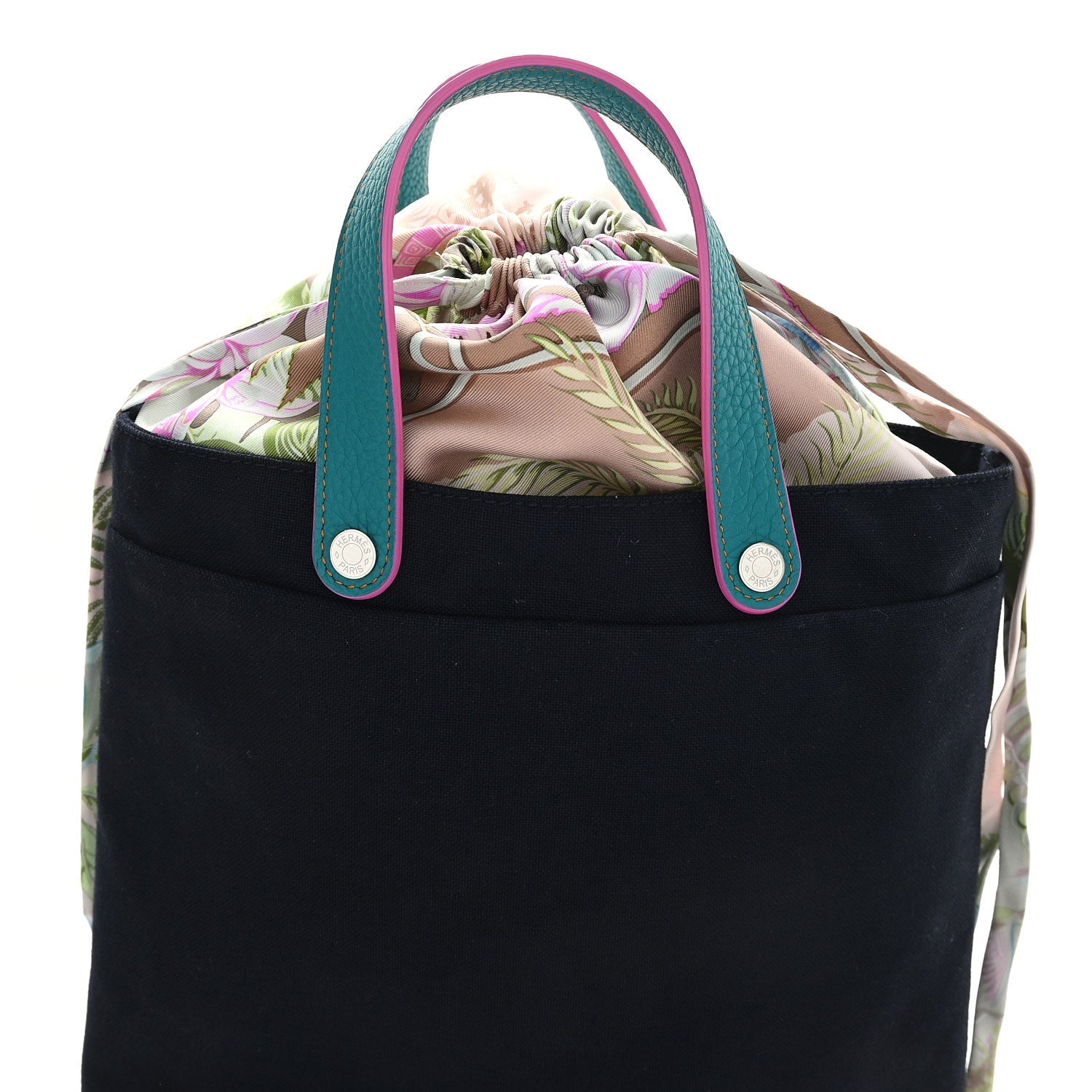 Canvas Taurillon Silk Petit H Tote Multicolor