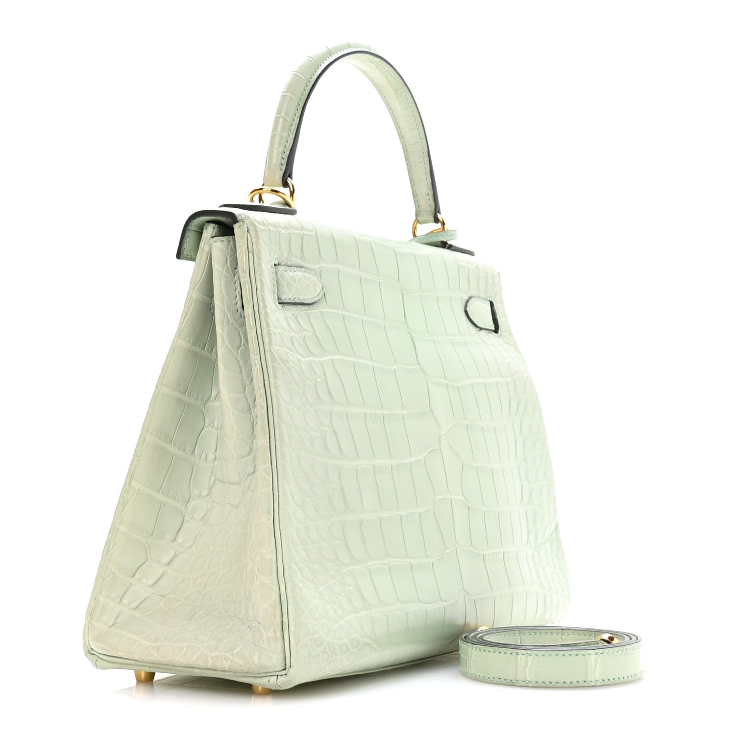 Matte Alligator Kelly Retourne 28 Vert D'eau