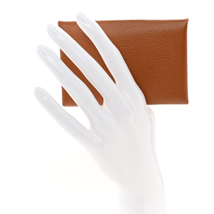 Epsom Calvi Card Case Gold
