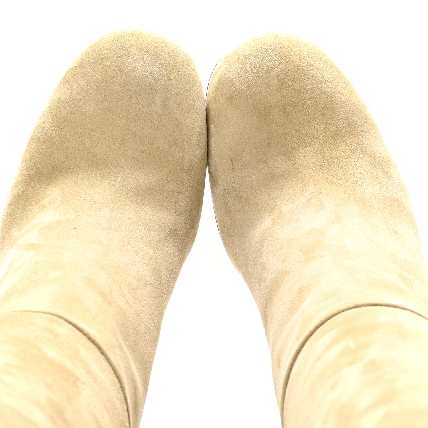 Suede Calfskin Lisiere 90 Boots 38 Beige Lin