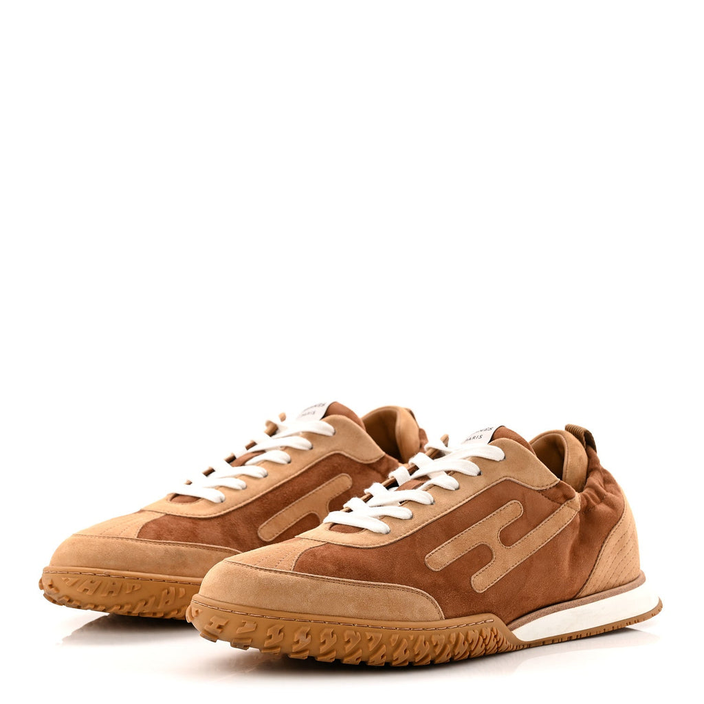 Suede Goatskin Mens Jet Sneakers 43 Brun Amourette Miel