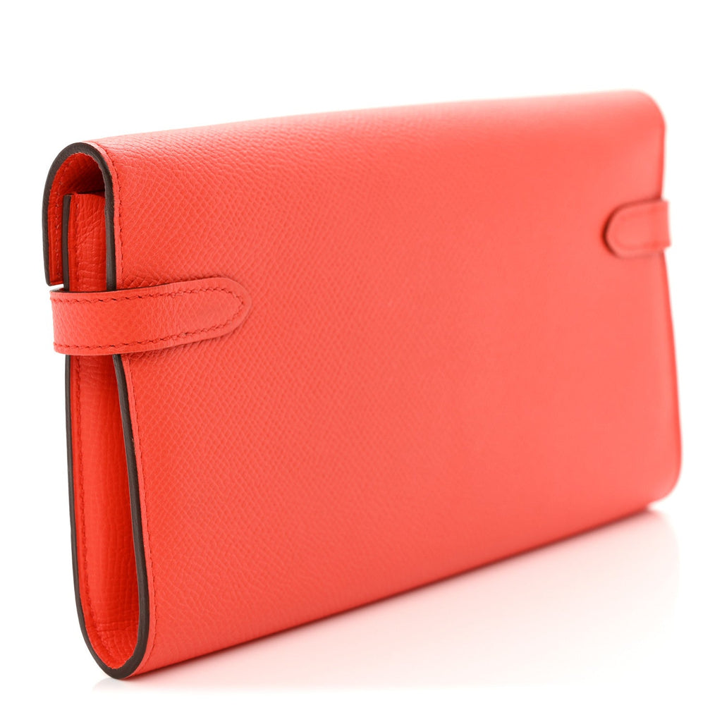 Epsom Kelly Longue Wallet Orange Poppy
